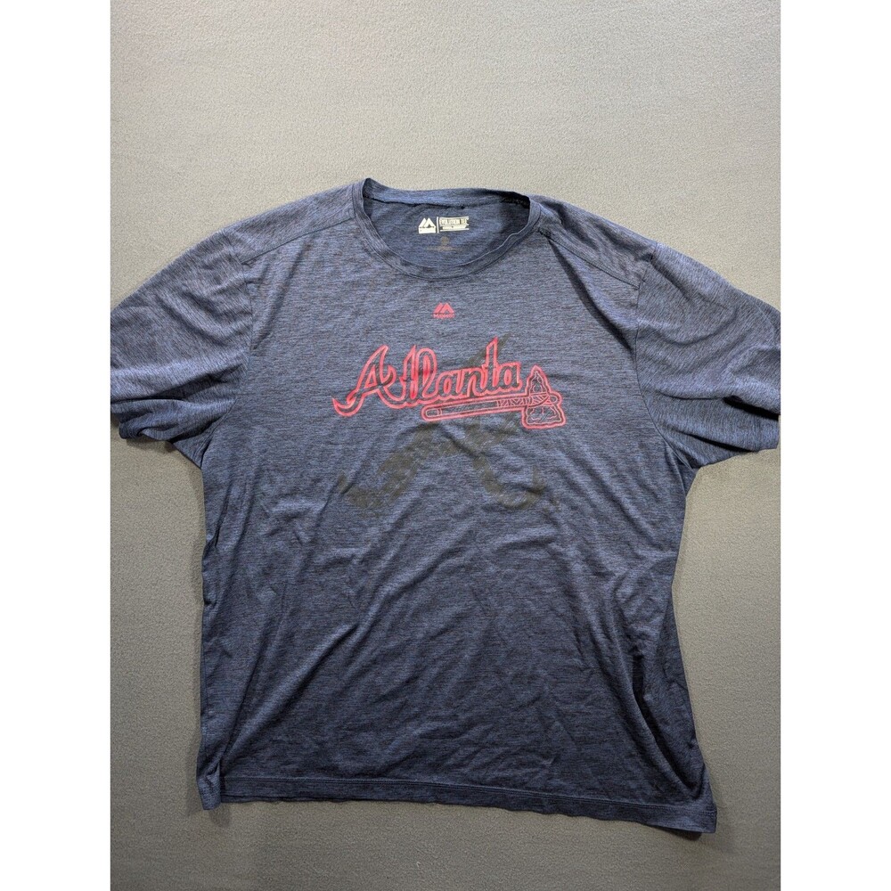 Majestic Atlanta Braves Evolution Tee Cool Base Men's XL Navy Blue MLB T-Shirt